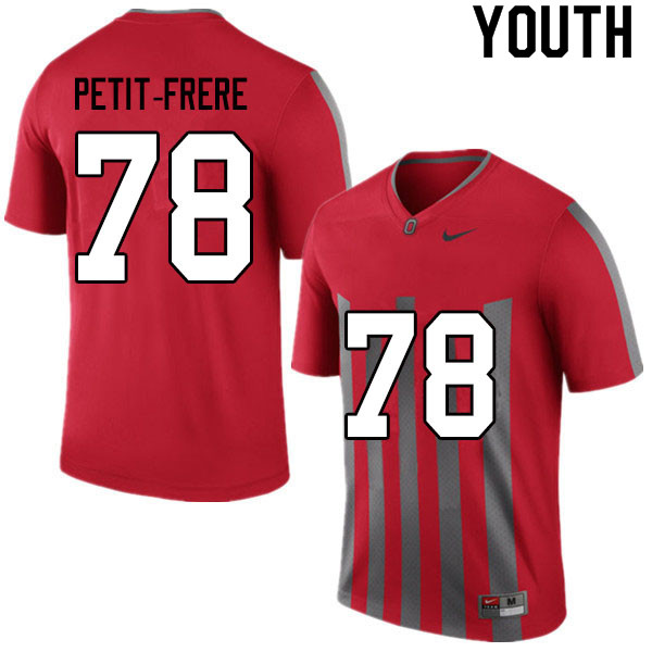 Ohio State Buckeyes Nicholas Petit-Frere Youth #78 Retro Authentic Stitched College Football Jersey